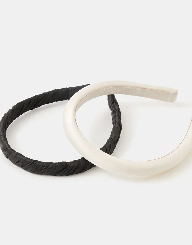 2-Pack Slim Headbands Black