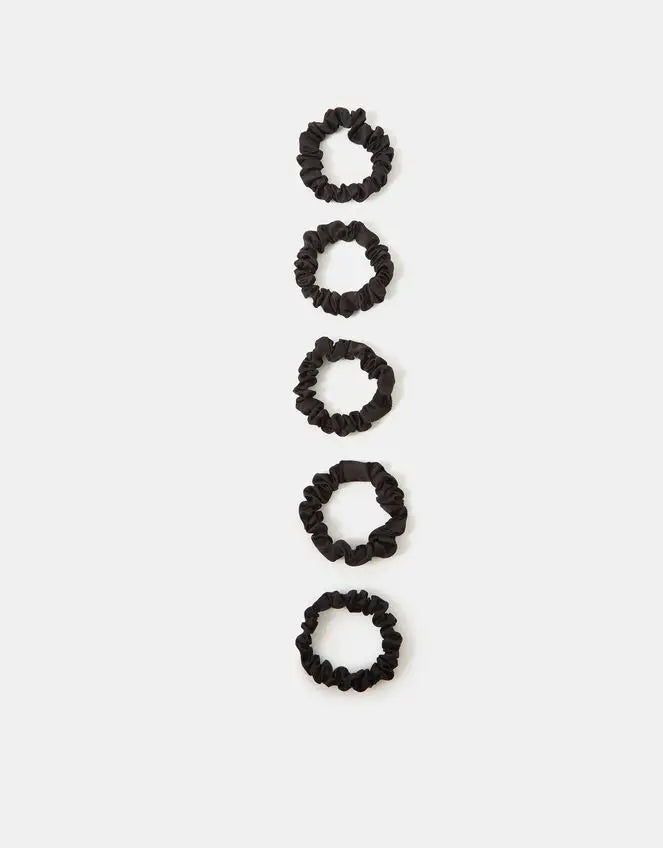 5 X SKINNY SCRUNCHIE PACK - BLACK