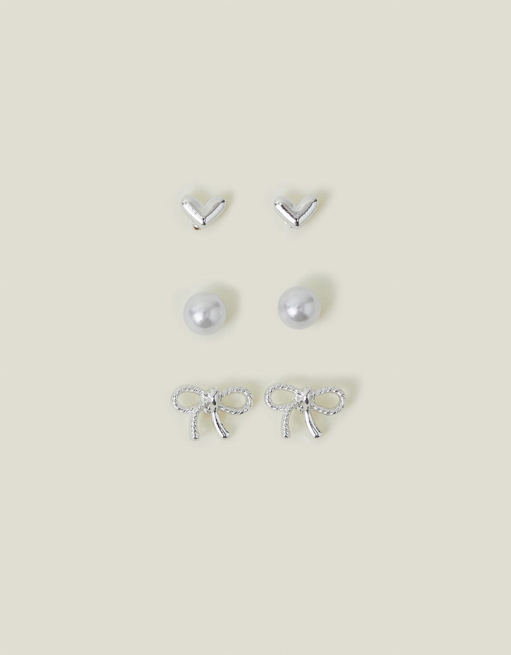 3-Pack Bow Stud Earrings