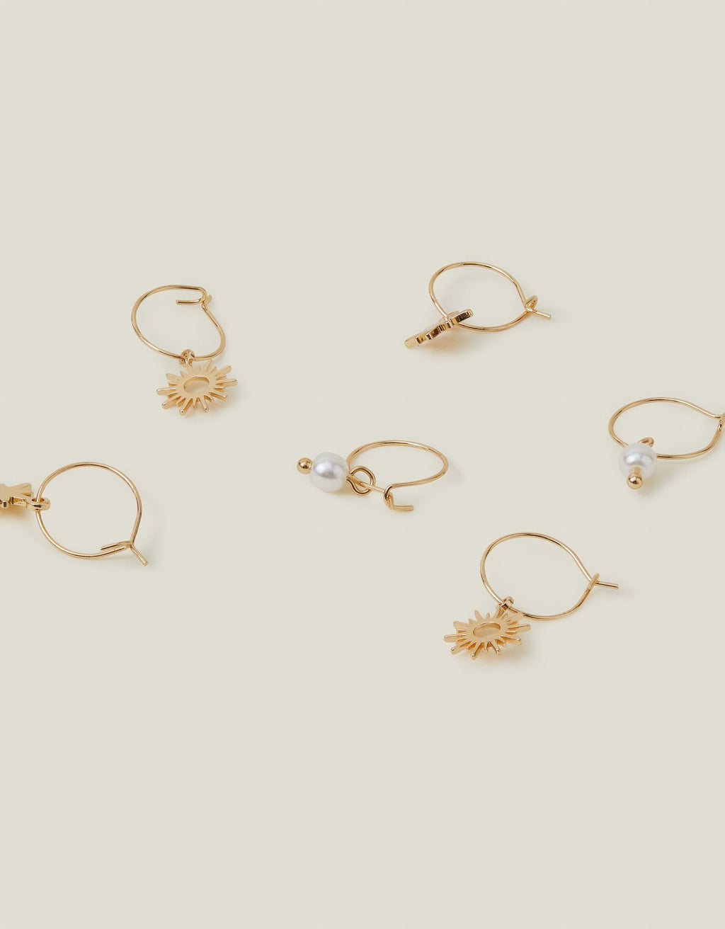3-Pack Starburst Hoop Earrings