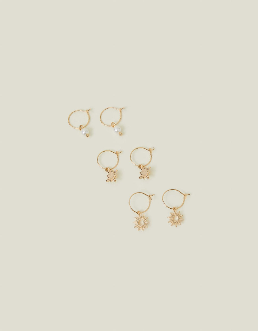 3-Pack Starburst Hoop Earrings