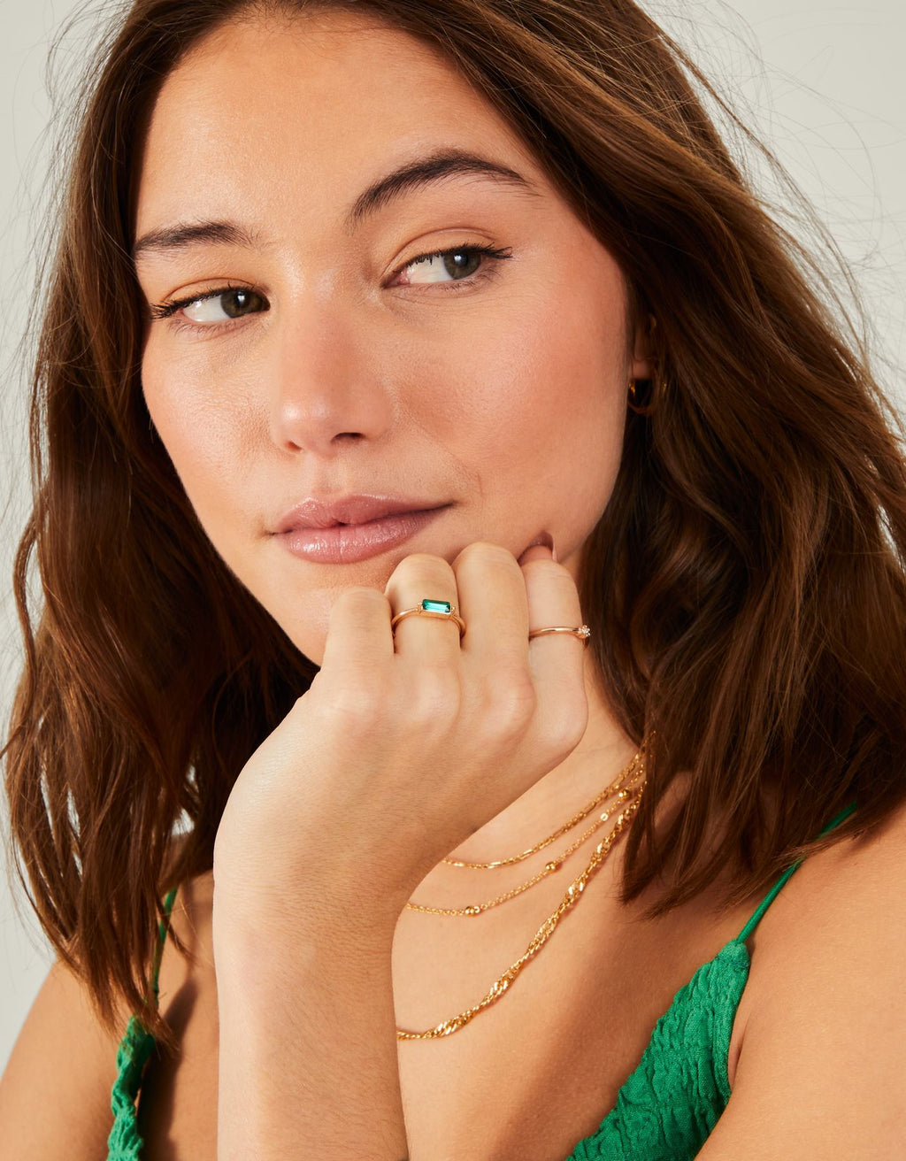 2-Pack Stone Rings Gold