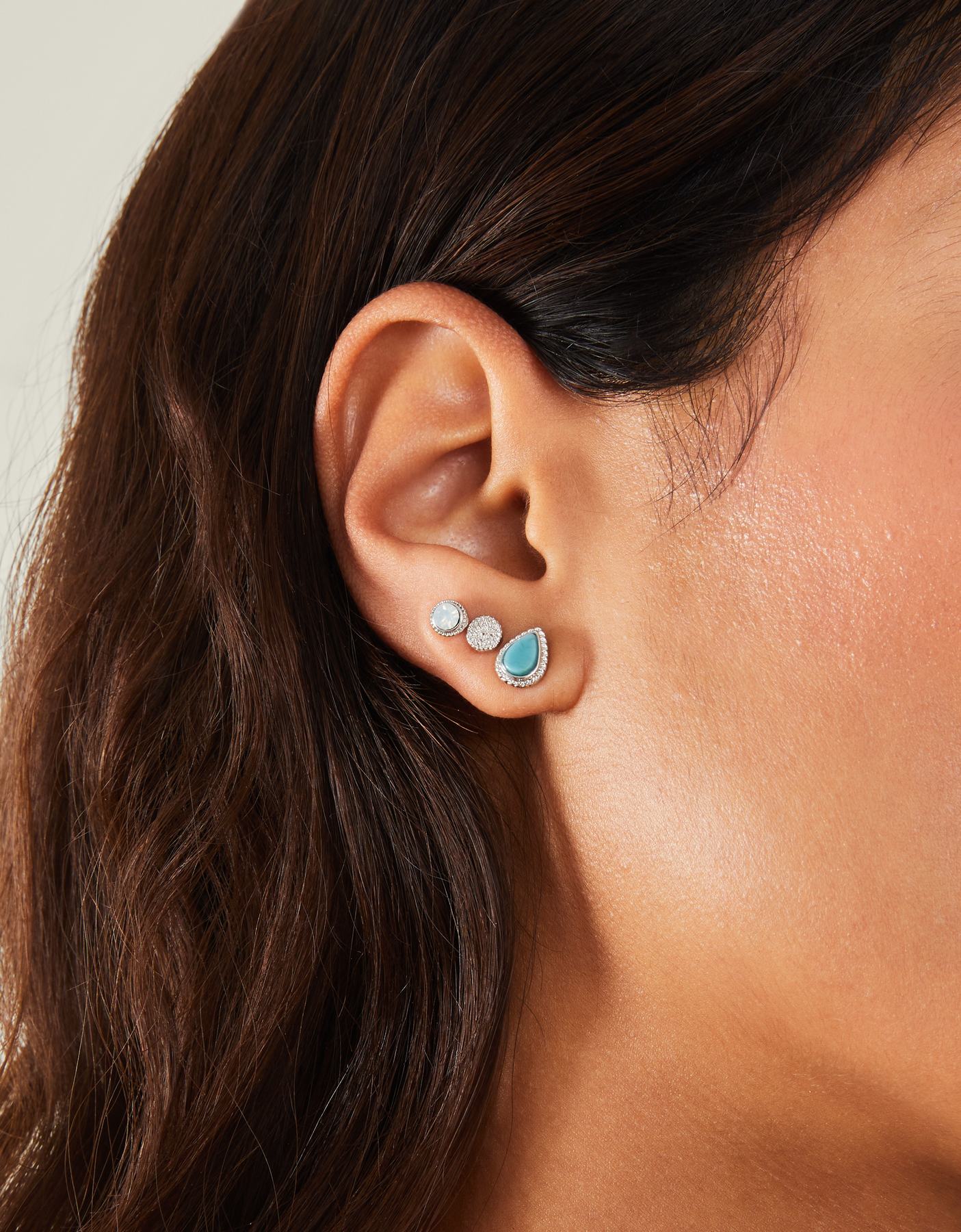 10-Pack Crystal Stud and Hoop Earrings