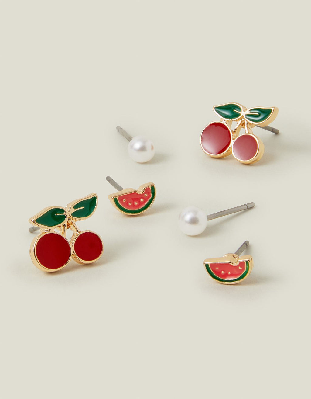 3-Pack Fruity Stud Earrings