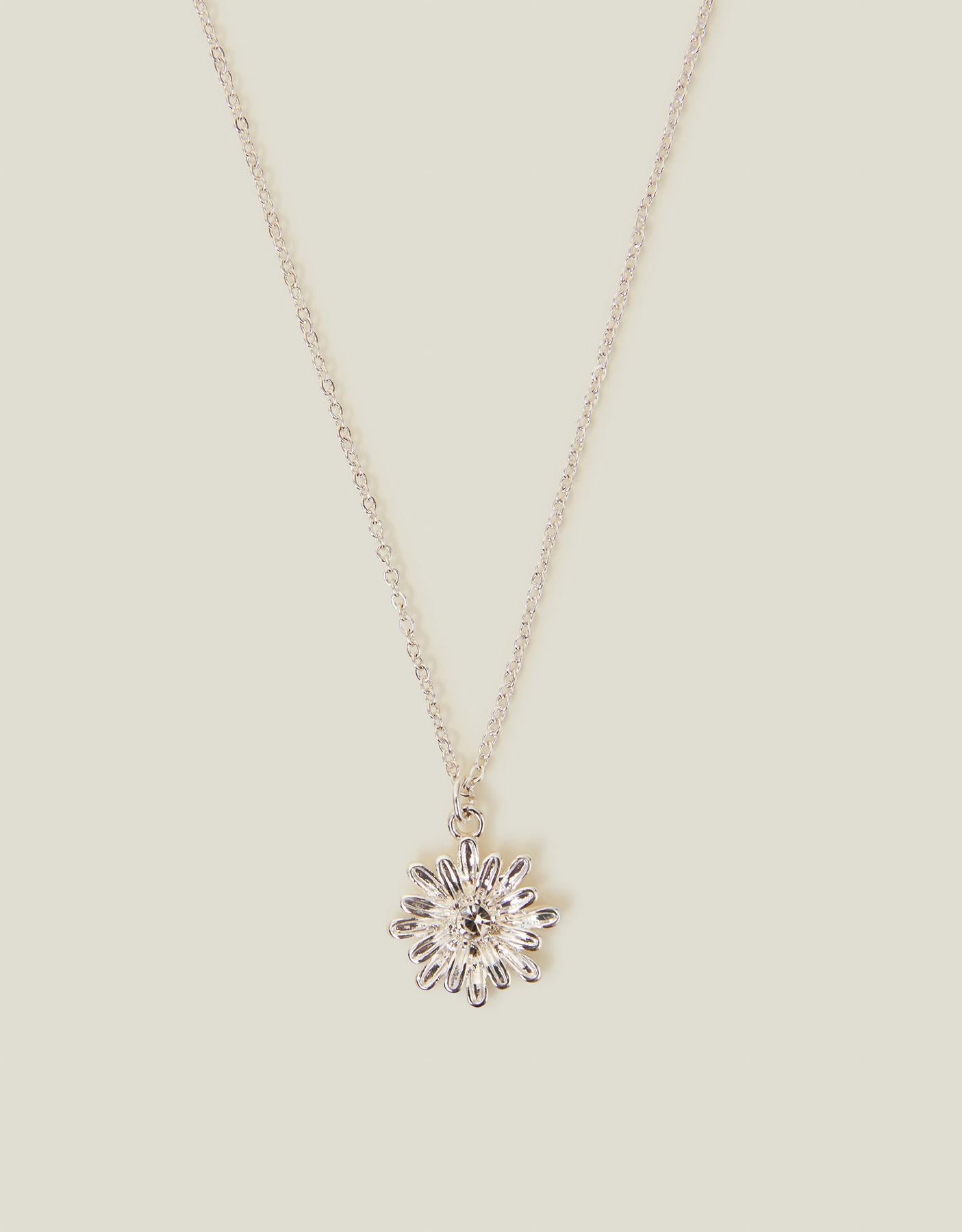 Flower Gem Pendant Necklace