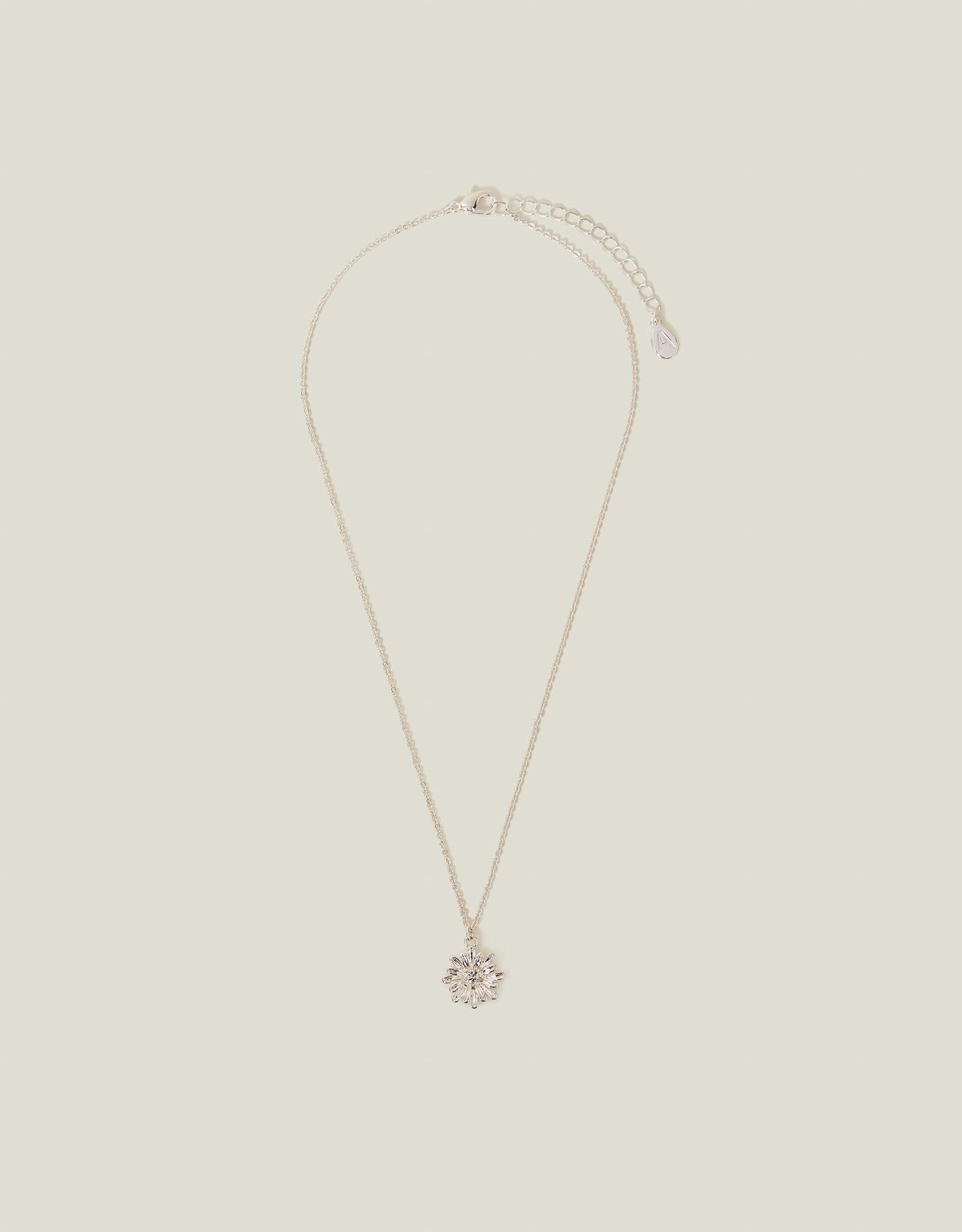 Flower Gem Pendant Necklace