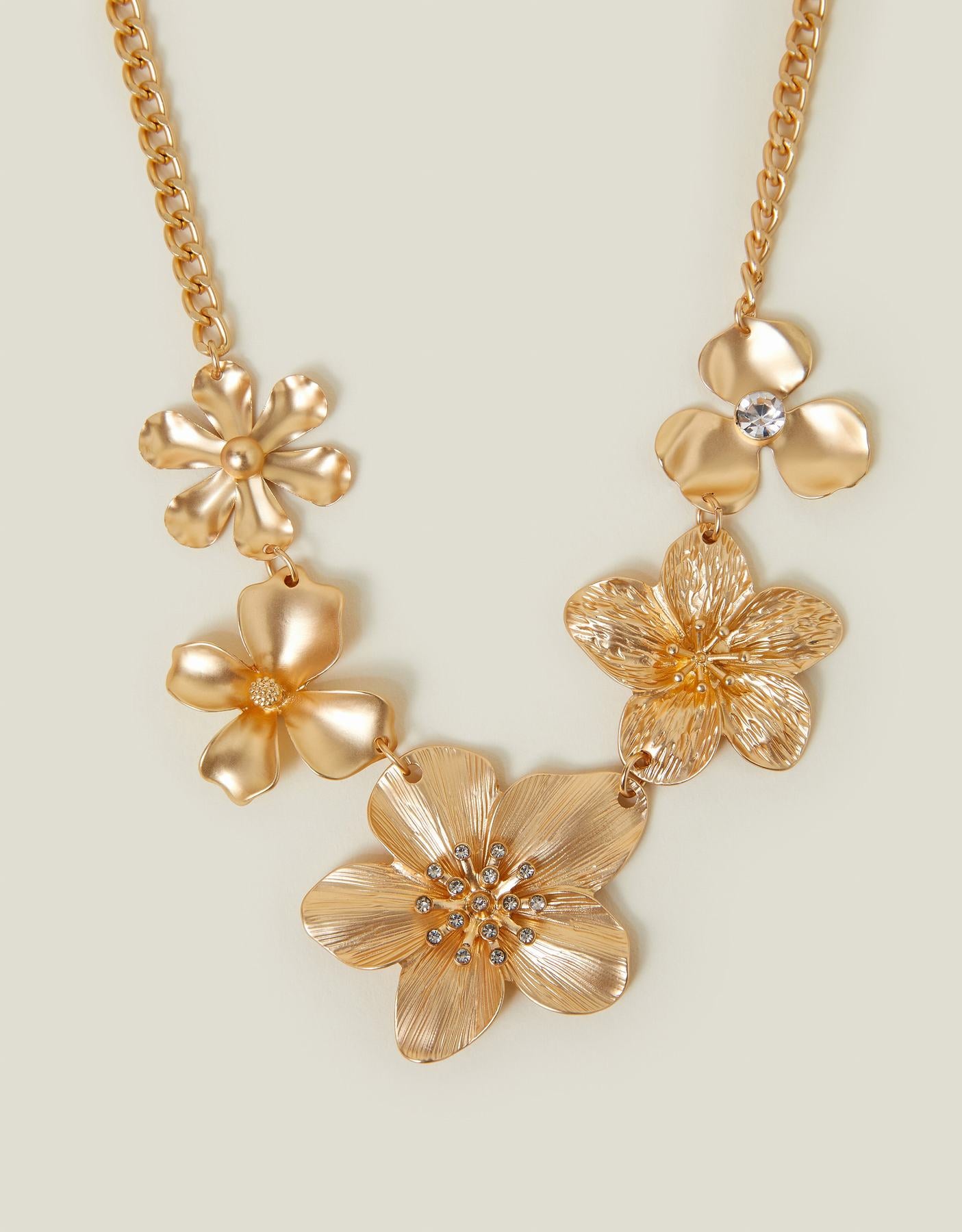 Statement Flower Chain Necklace