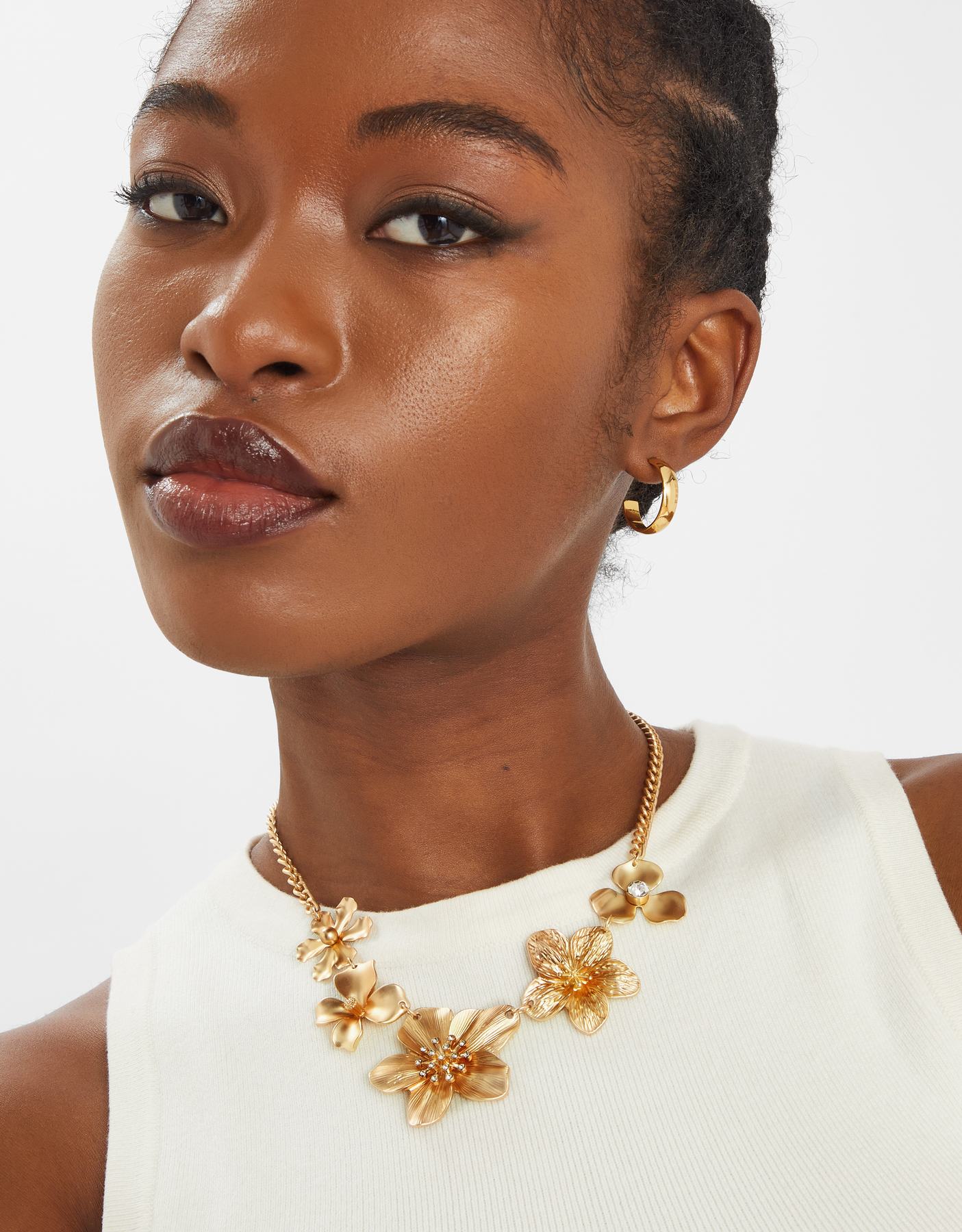 Statement Flower Chain Necklace