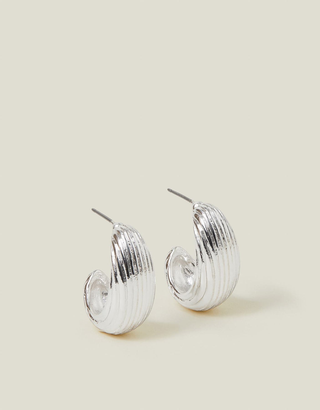 Chunky Ribbed Hoop Earrings