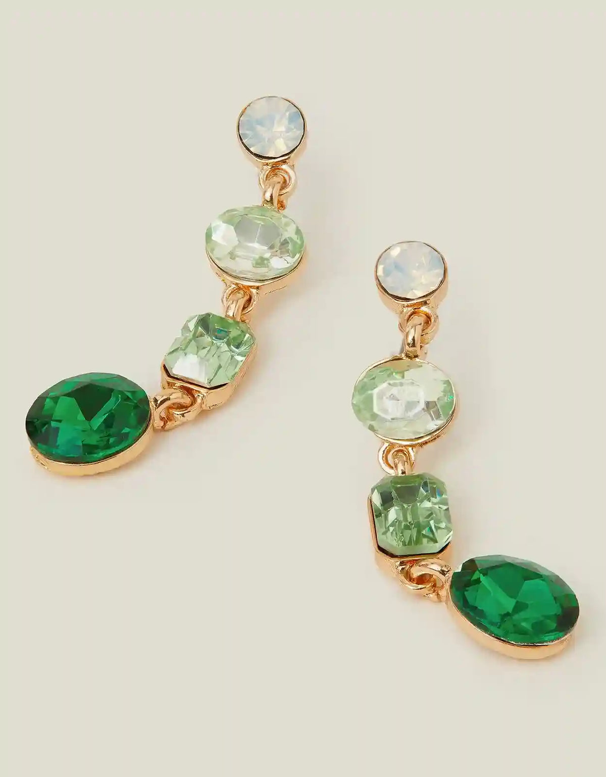 Long Gemstone Drop Earrings