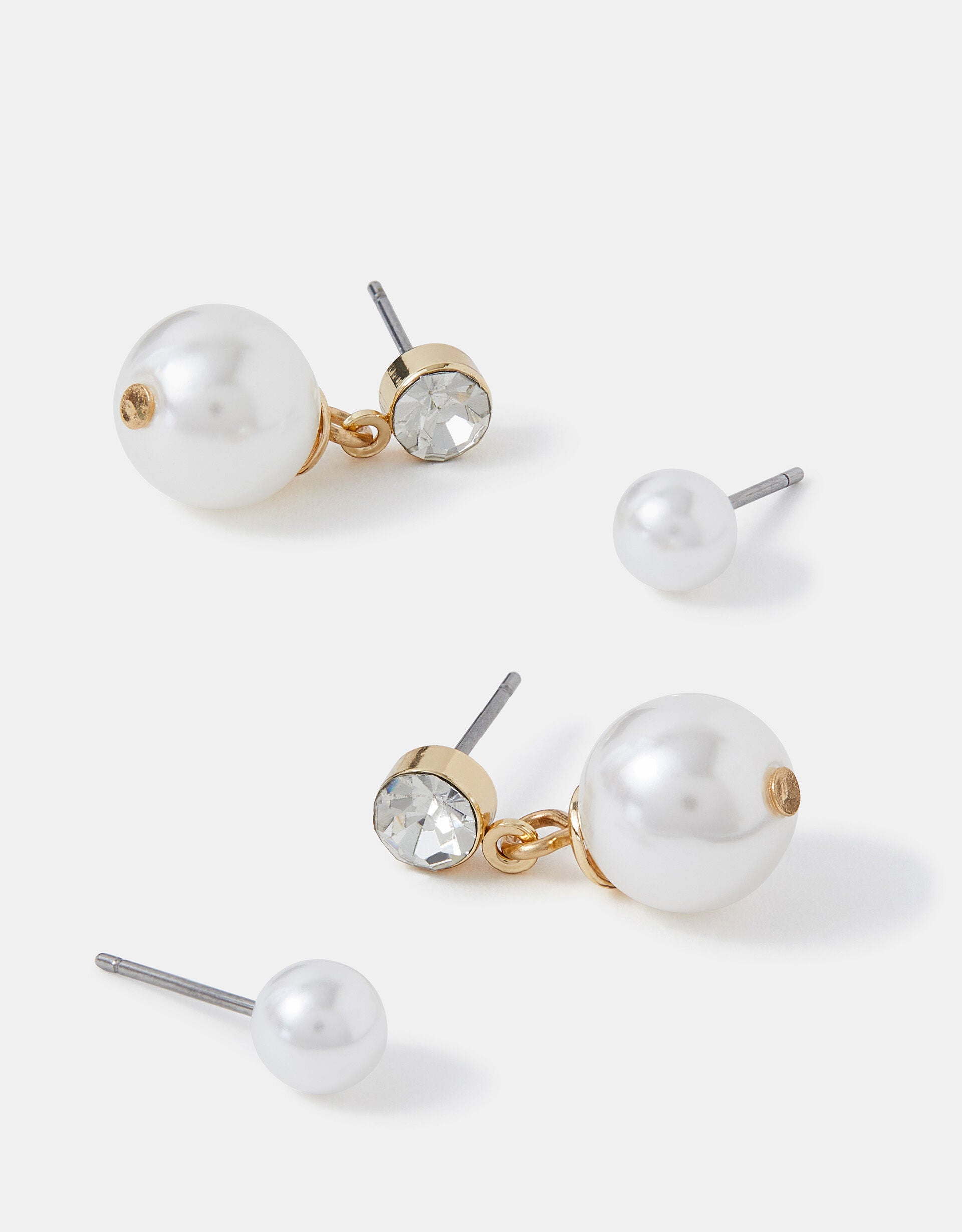 2-Pack Pearl Stud and Drop Earrings