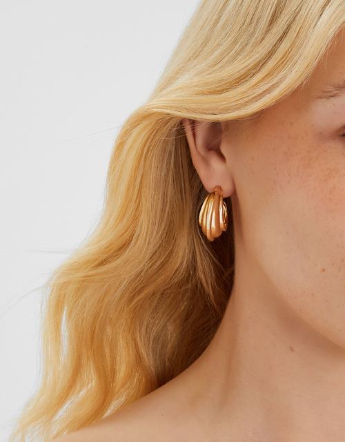 Chunky Ridged Hoop Earrings
