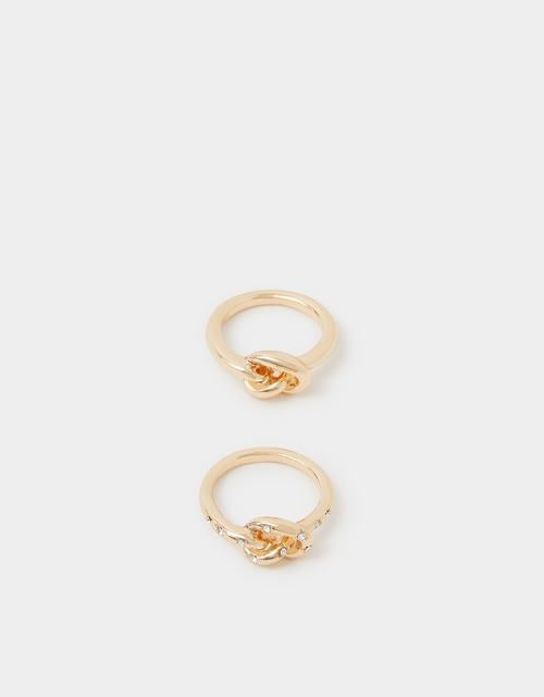 2-Pack Knot Rings Gold