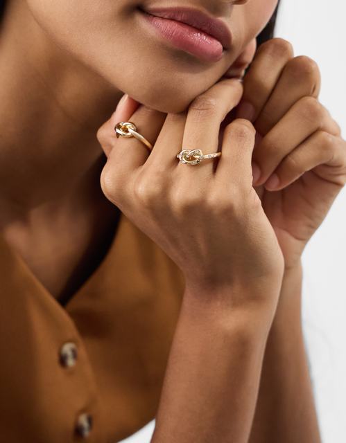 2-Pack Knot Rings Gold