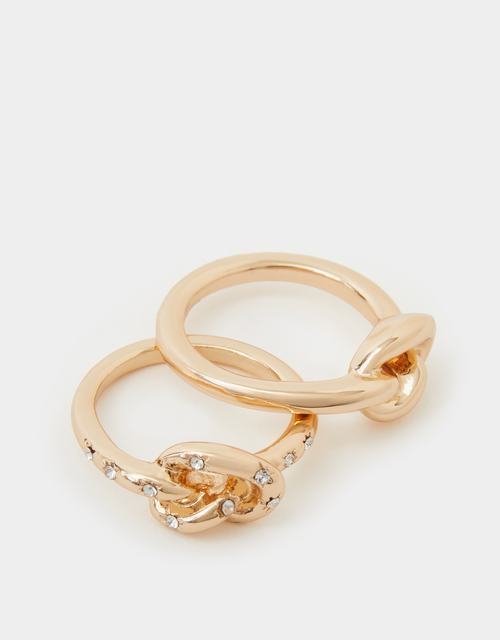 2-Pack Knot Rings Gold