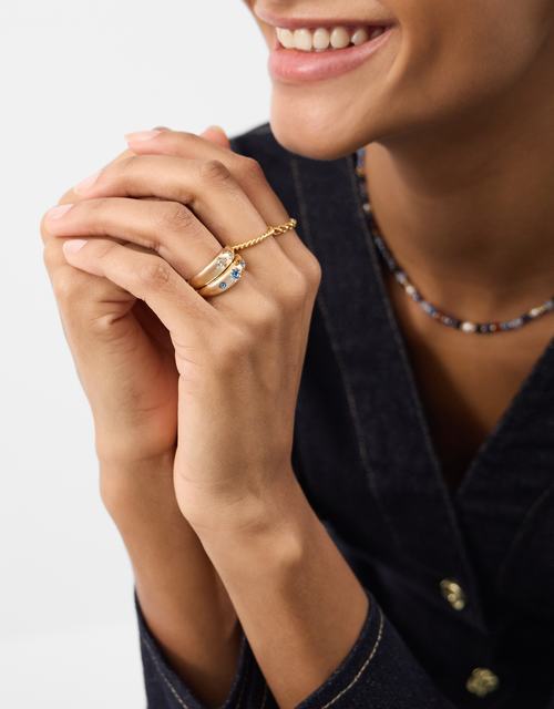 2-Pack Celestial Gem Rings Gold