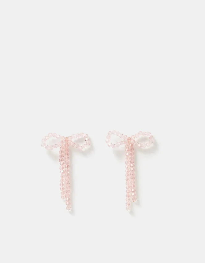 PINK SPARKLE BOW BEAD DRO