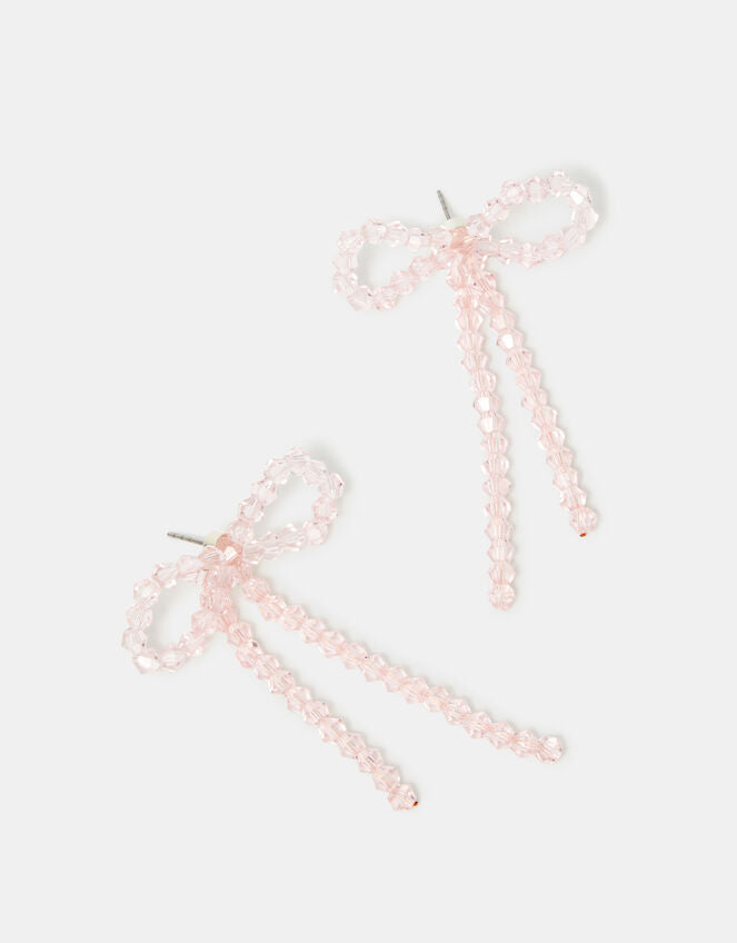 PINK SPARKLE BOW BEAD DRO