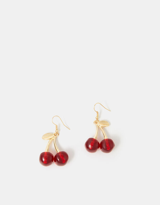 RESIN CHERRY DROP EARRINGS