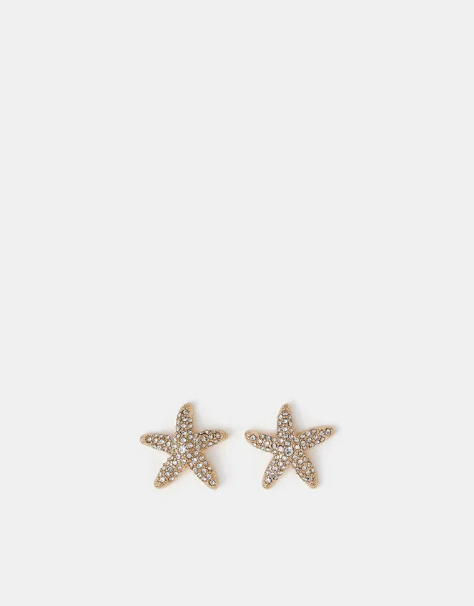 Diamanté Starfish Stud Earrings