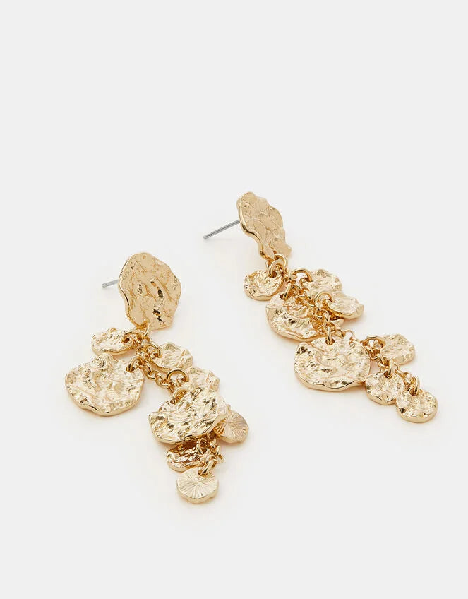Molten Coin Drop Earrings