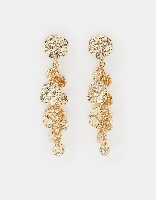 Molten Coin Drop Earrings