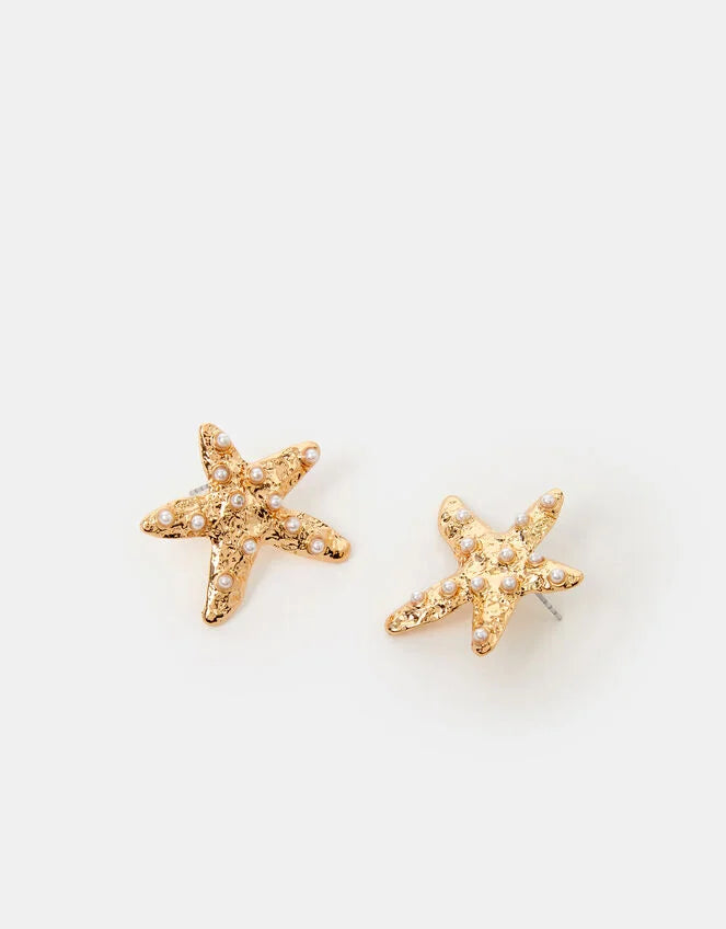 Pearl Starfish Stud Earrings