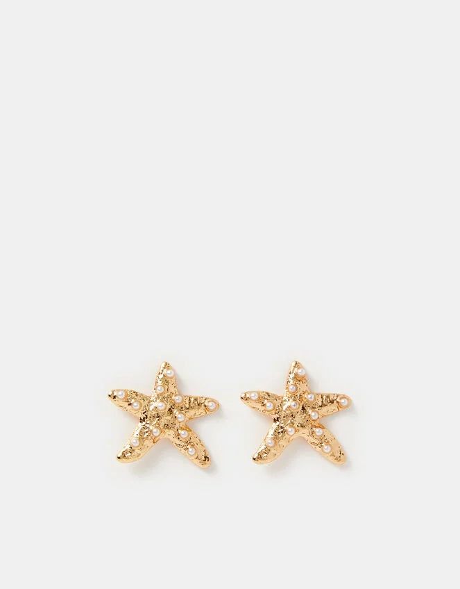 Pearl Starfish Stud Earrings