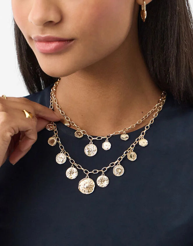 2-Pack Coin Charm Necklaces