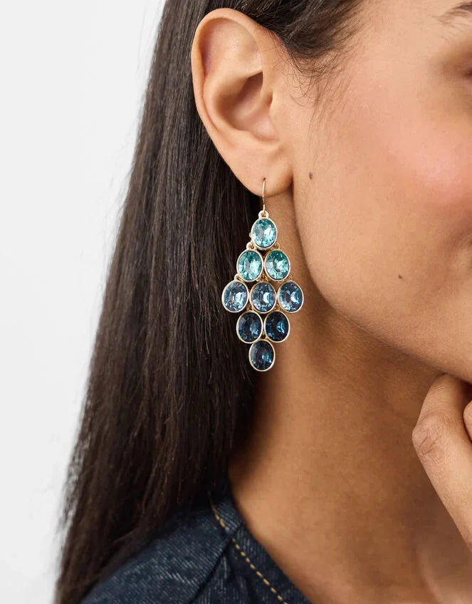 Ombre Cascading Gemstone Drop Earrings