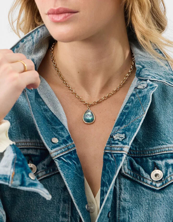 Jewel Teardrop Pendant Necklace