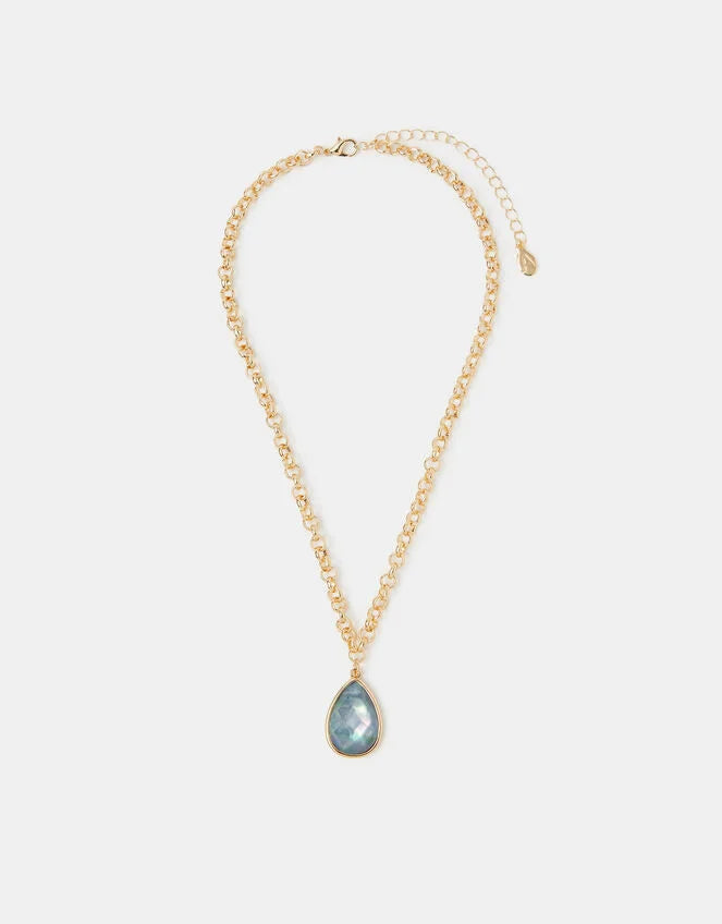Jewel Teardrop Pendant Necklace