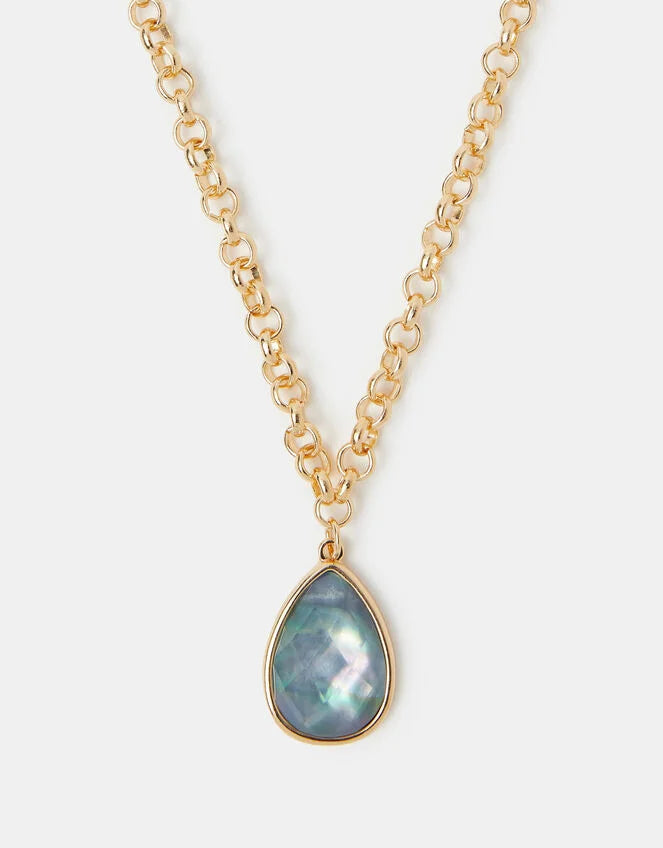 Jewel Teardrop Pendant Necklace