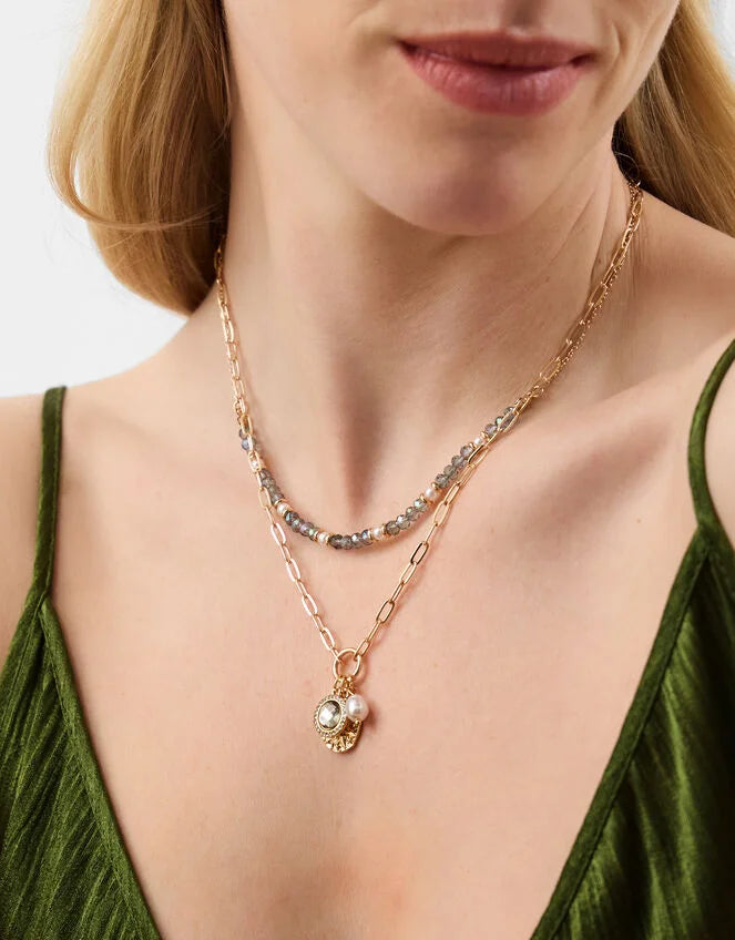 2-Pack Beaded Charm Necklaces