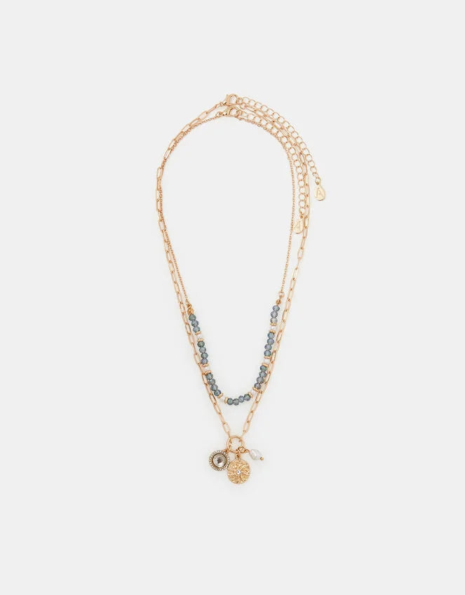 2-Pack Beaded Charm Necklaces