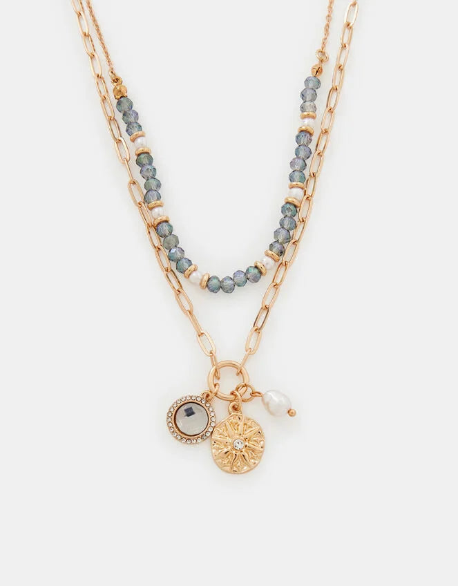 2-Pack Beaded Charm Necklaces