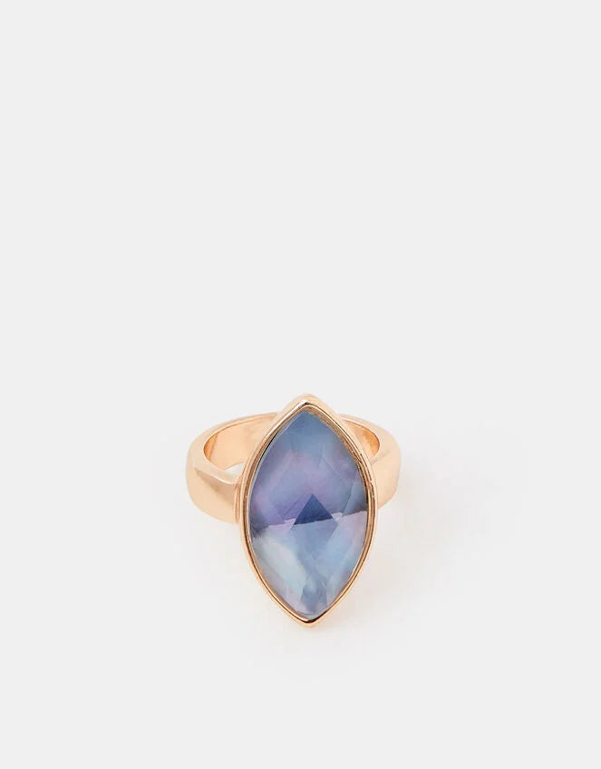 Statement Resin Gemstone Ring Blue