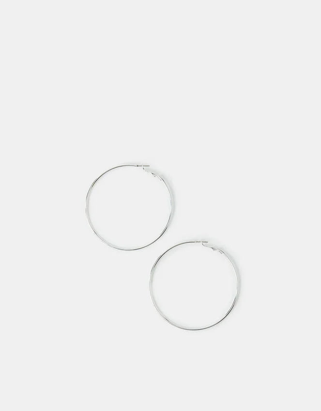 Large Hoop Earrings Silver