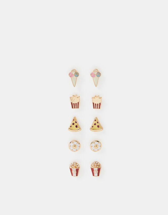 5 X JUNK FOOD PACK STUD EARRINGS