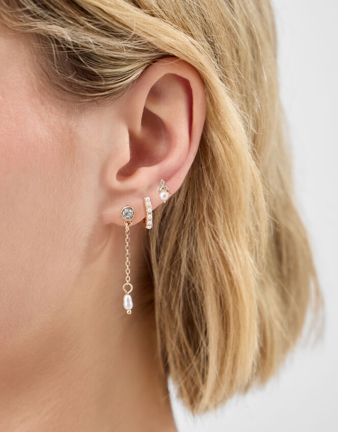 6 X MINI PEARL EAR STACK