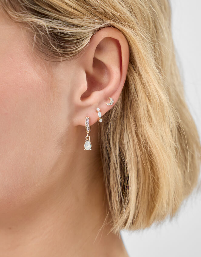 10 X OPAL SPARKLE EAR STA