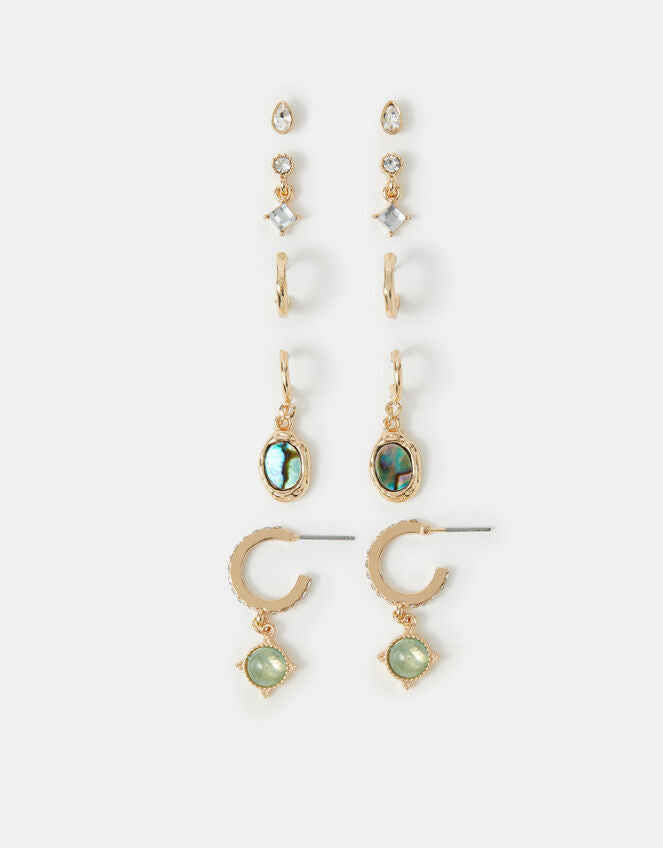 10 X GREEN STONE EAR STAC