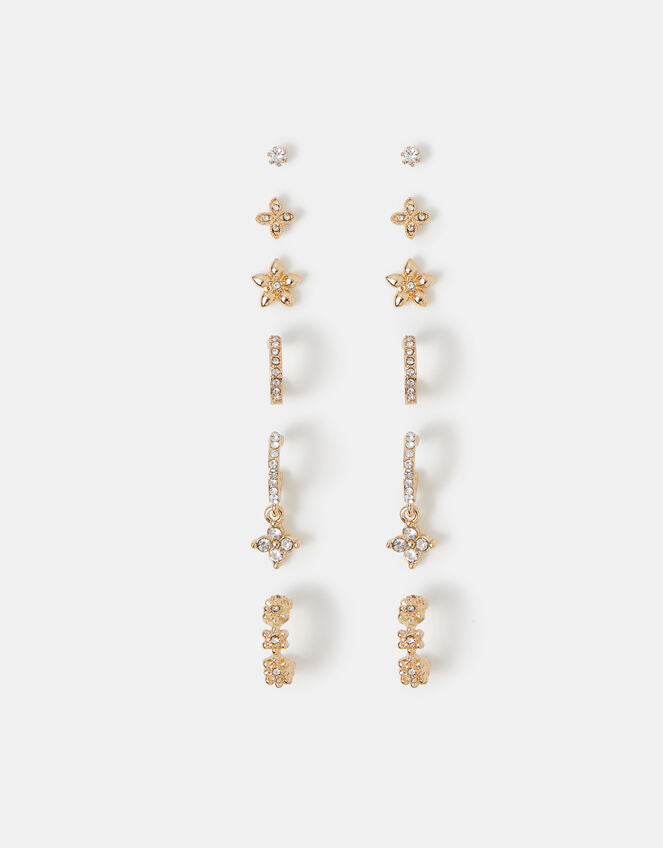 12 X DIAMANTE FLOWER EAR