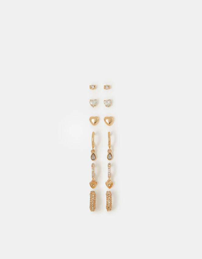 10 X PAVE HEART EAR STACK