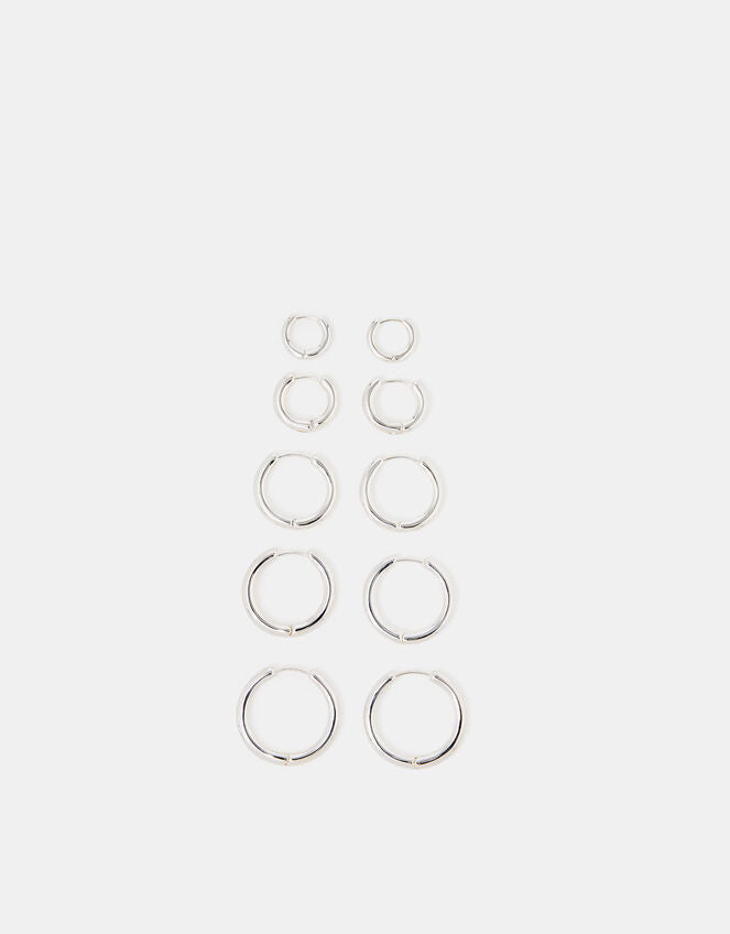 10 X HOOP EAR STACK - Silver