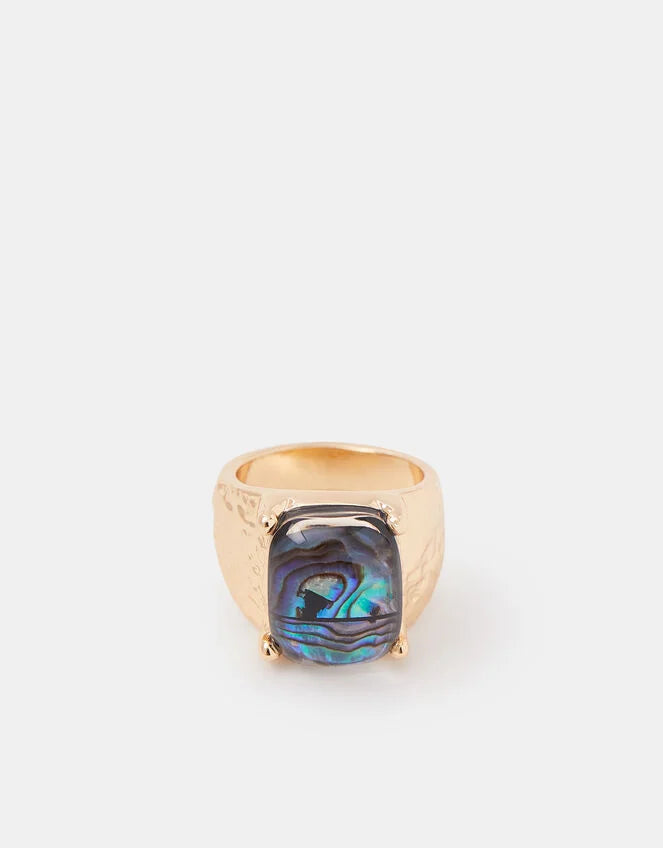 Statement Stone Ring Cream