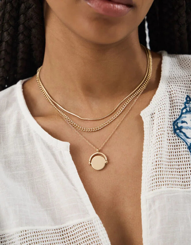 3-Pack Spinner Pendant Necklaces