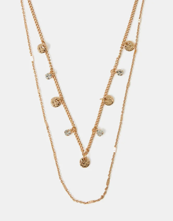 Textured Disc Layered Necklace