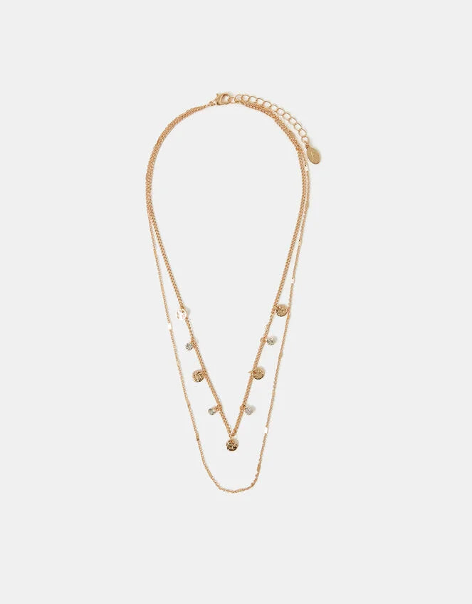 Textured Disc Layered Necklace