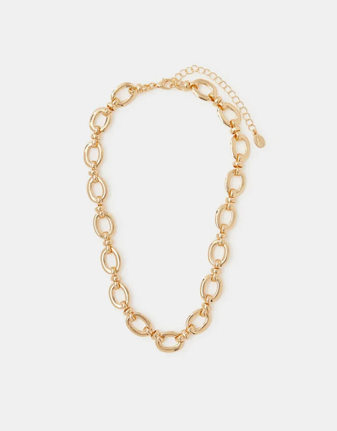 Chunky Oval Link Chain Necklace Gold